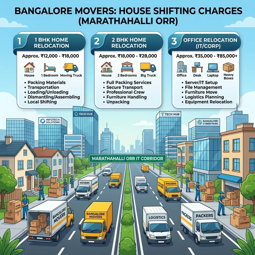 House Shifting Charges in Marathahalli Bangalore 2026